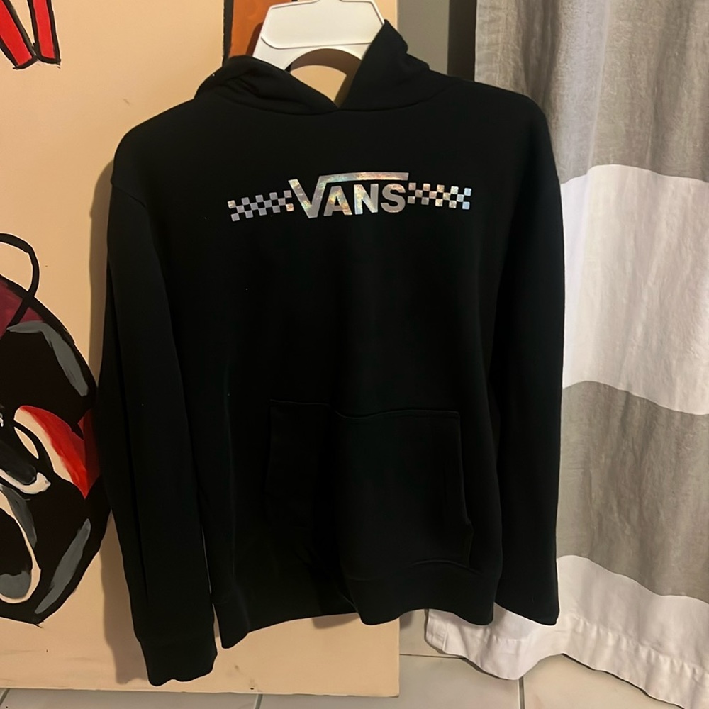 Black vans hoodie for kids , large in kids not in adult